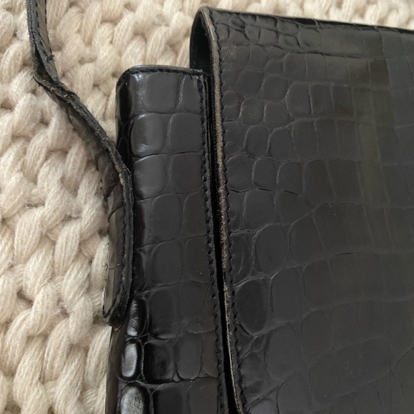 Black Snakeskin Leather Crossbody purse - Picture 3 of 10